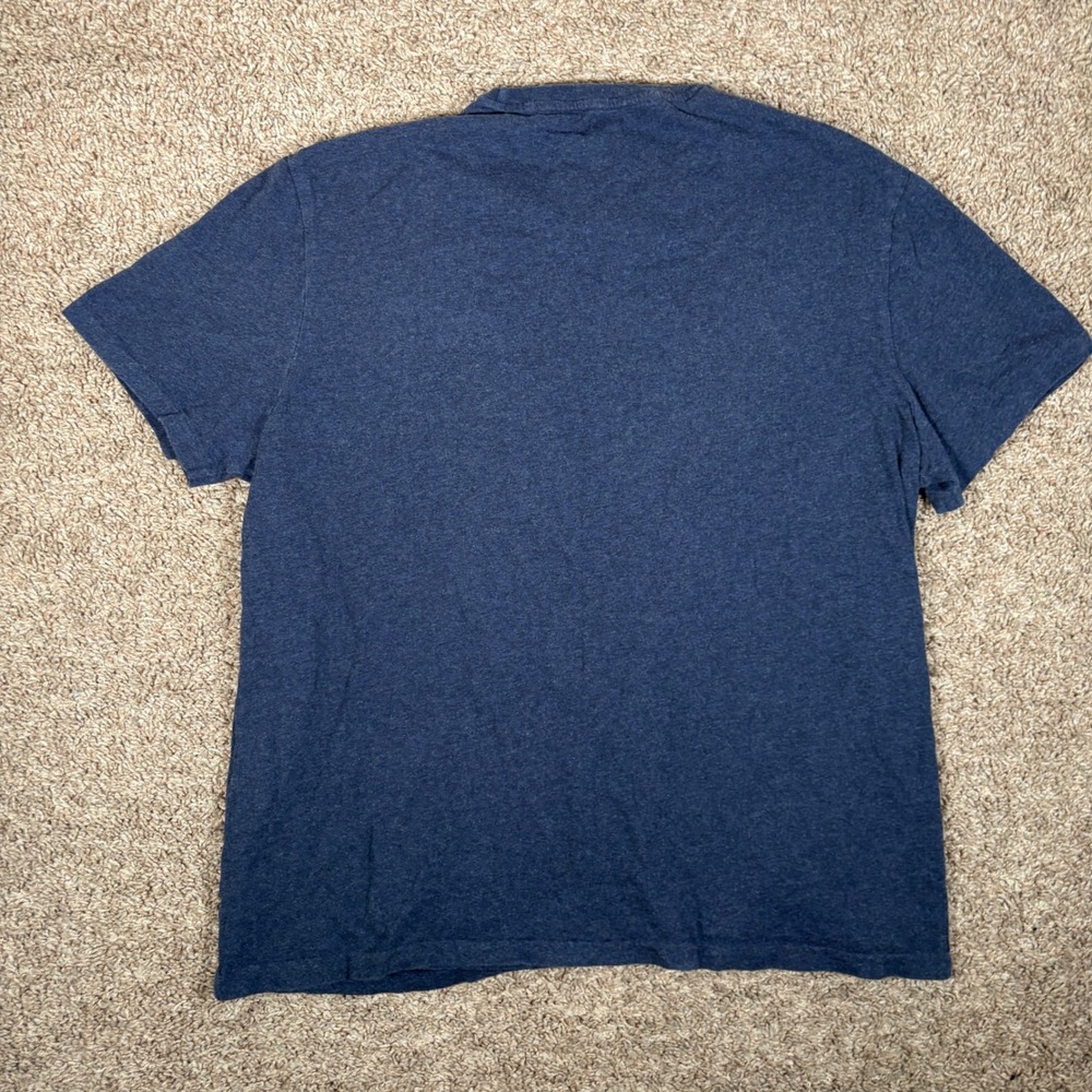 Polo Ralph Lauren Mens Large Navy Blue Heathered Crewneck T-Shirt Pony Logo - Picture 6 of 7